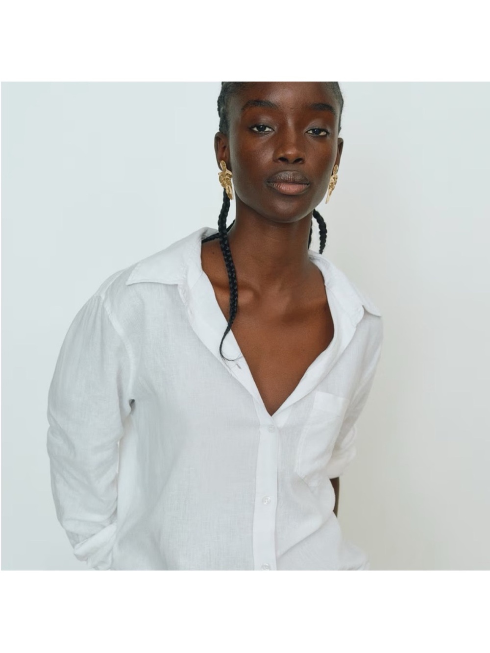 H&M NWT Linen Blend Button Up Shirt